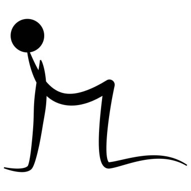 Yoga asanas basit çizgi simgesi. Vektör