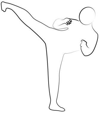 Bir spor takımının tekvando tekme çizgisi simgesi. Vektör EPS 10