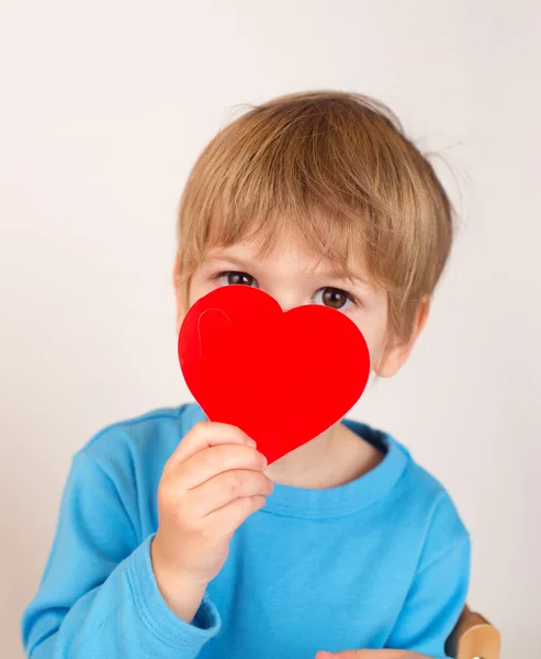 Child Holding a Valentine's Day Heart — Stock Photo, Image