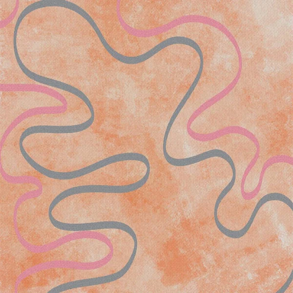 Αφηρημένες Γκρι Ροζ Γραμμές Nude Πορτοκαλί Υφή Καμβά Ζεστούς Τόνους — Φωτογραφία Αρχείου