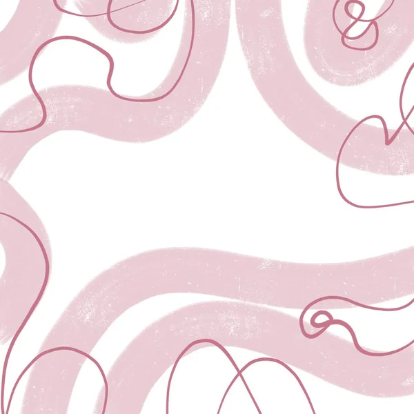 Gouache υφή ροζ πινέλο εγκεφαλικά επεισόδια με αφηρημένη βρώμικο γραμμές σε απλό λευκό φόντο, μινιμαλιστικό σχεδιασμό — Φωτογραφία Αρχείου