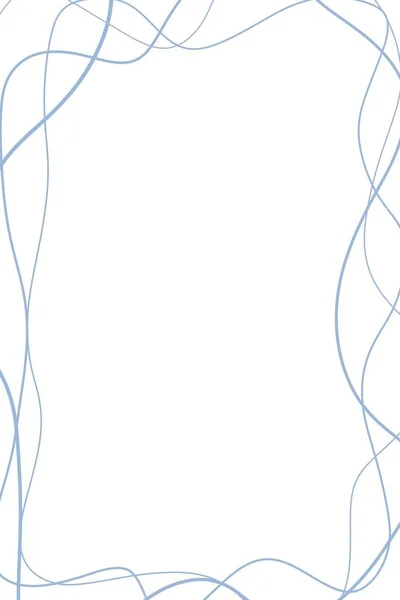 Minimalistický Digitální Ruční Kresba Abstraktní Ilustrace Jedné Linie Modrý Obdélník Royalty Free Stock Obrázky
