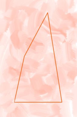 Kırık üçgen şekilli şeftali rengi suluboya gouache boya fırça darbesi soyut arka plan