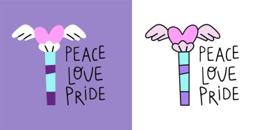 LGBT simgesi el çizimi. Harflerin koleksiyonu. LGBT eşitliği, hoşgörü ve gurur kavramı motivasyon ifadeleri, gurur ayı. Çıkartmalar, logolar, nakış ve rozetler için uygun.