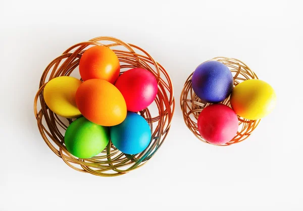 Easter eggs in two baskets — Stock Photo, Image