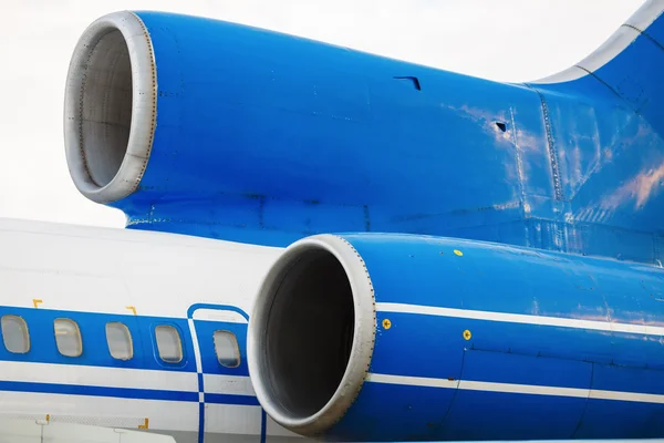 Turbinas do avião de passageiros — Fotografia de Stock