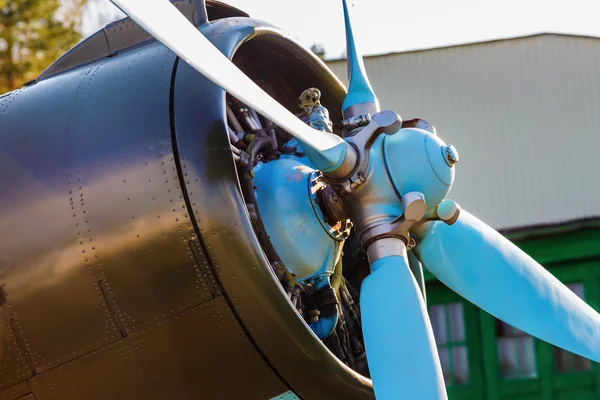 Vliegtuig propeller close-up — Stockfoto