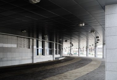 Minsk-Arena - colonnade ve kaldırım döşeme