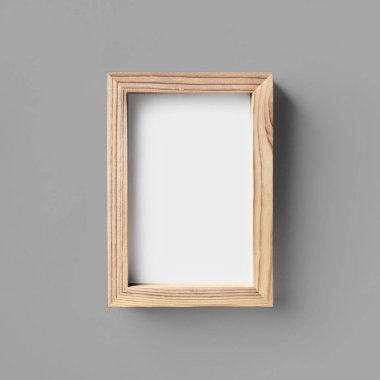 Gri kağıt arka planda fotoğraf çerçevesi şablonu. Üst Manzara. Düz yatıyordu.