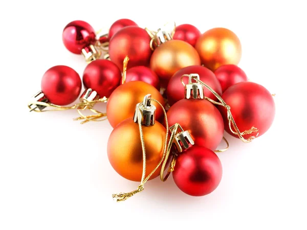 Red and orange christmas balls — Stock Photo, Image