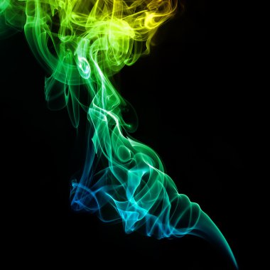 Colorful yellow and green smoke clipart