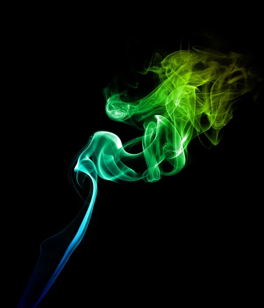 Fumo verde no escuro — Fotografia de Stock