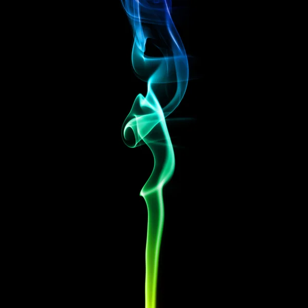 Blue and green smoke — Stock Photo, Image