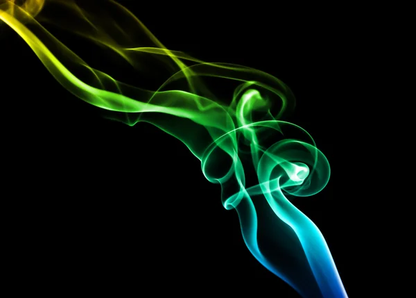 Green and blue smoke — Stock Photo, Image