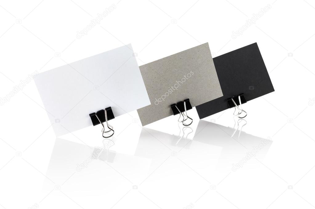 Blank business cards on white