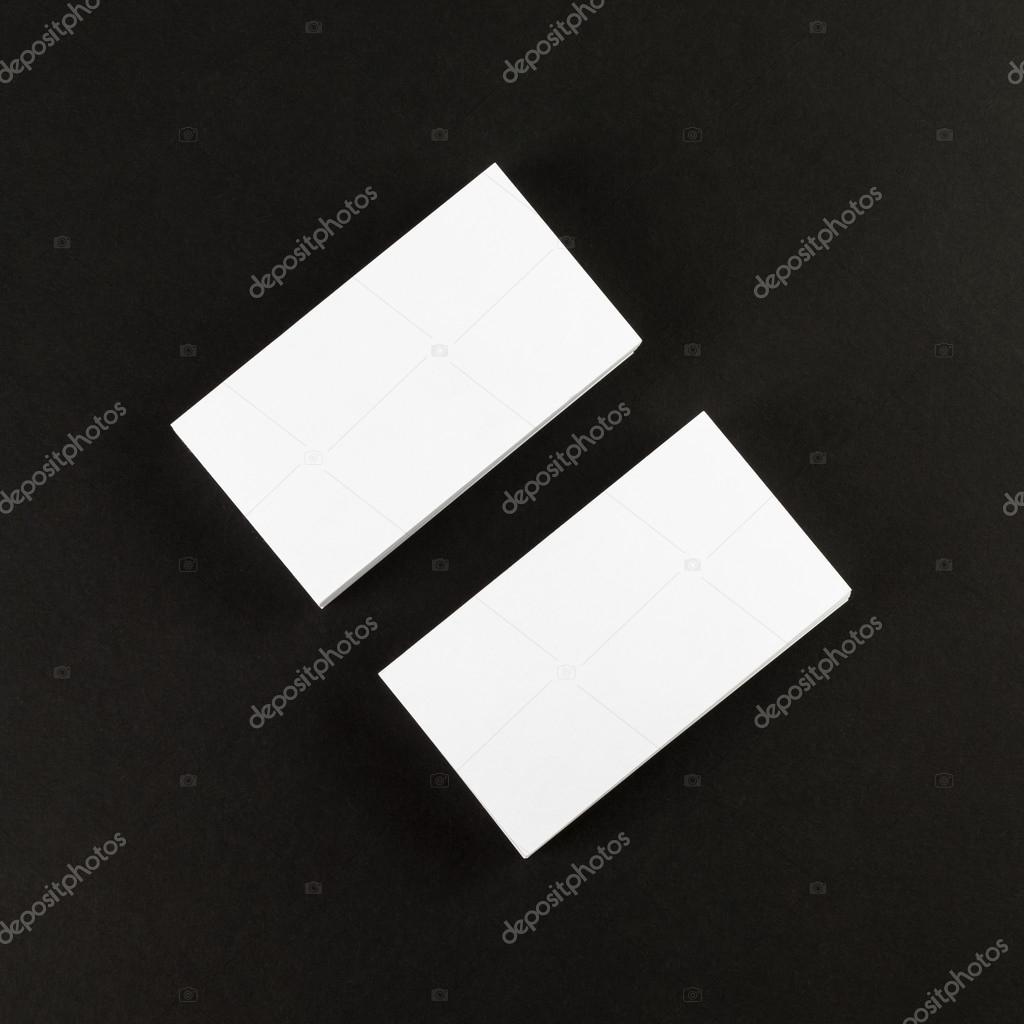 Business cards on black