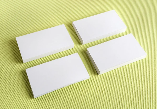 White business cards on a green background — Stock Photo, Image