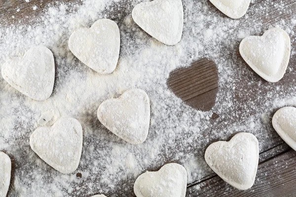 Dumplings hearts — Stock Photo, Image