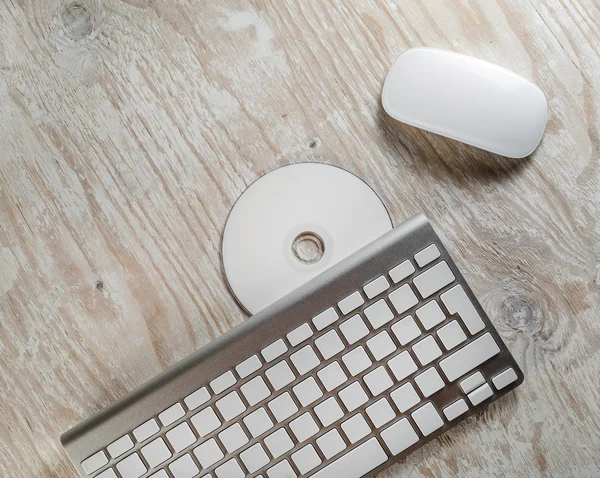 Ratón, teclado y CD — Foto de Stock