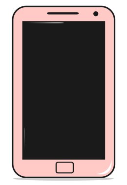 sevimli pembe karikatür akıllı telefon vektör illüstrasyon