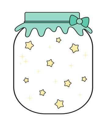 yıldız vektör kavramı illüstrasyon ile sevimli güzel kavanoz