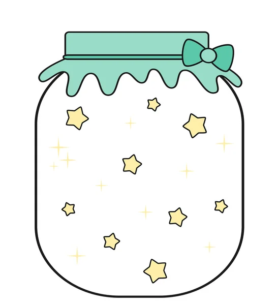 Bonito lindo jar com estrelas vetor conceito ilustração —  Vetores de Stock