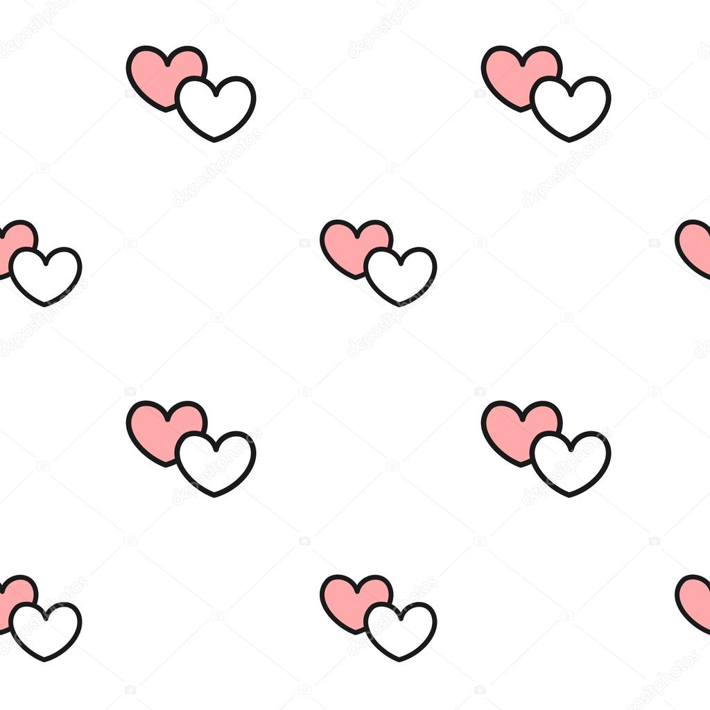 Cute lovely romantic black white and pink hearts seamless vector pattern  background illustration Stock Vector by ©alicev1978 104968420