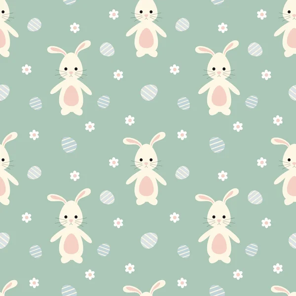 sevimli çizgi Paskalya bunny tavşan yumurta Dikişsiz desen arka plan illüstrasyon vektör