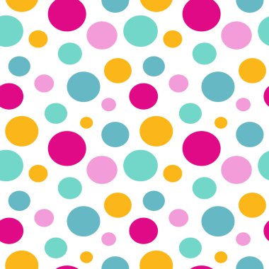 Renkli Daireler Dikişsiz desen arka plan illüstrasyon vektör
