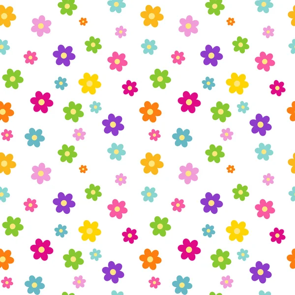 Bunte Regenbogen Cartoon Gänseblümchen Blumen nahtlose Vektor Muster Hintergrund Illustration — Stockvektor