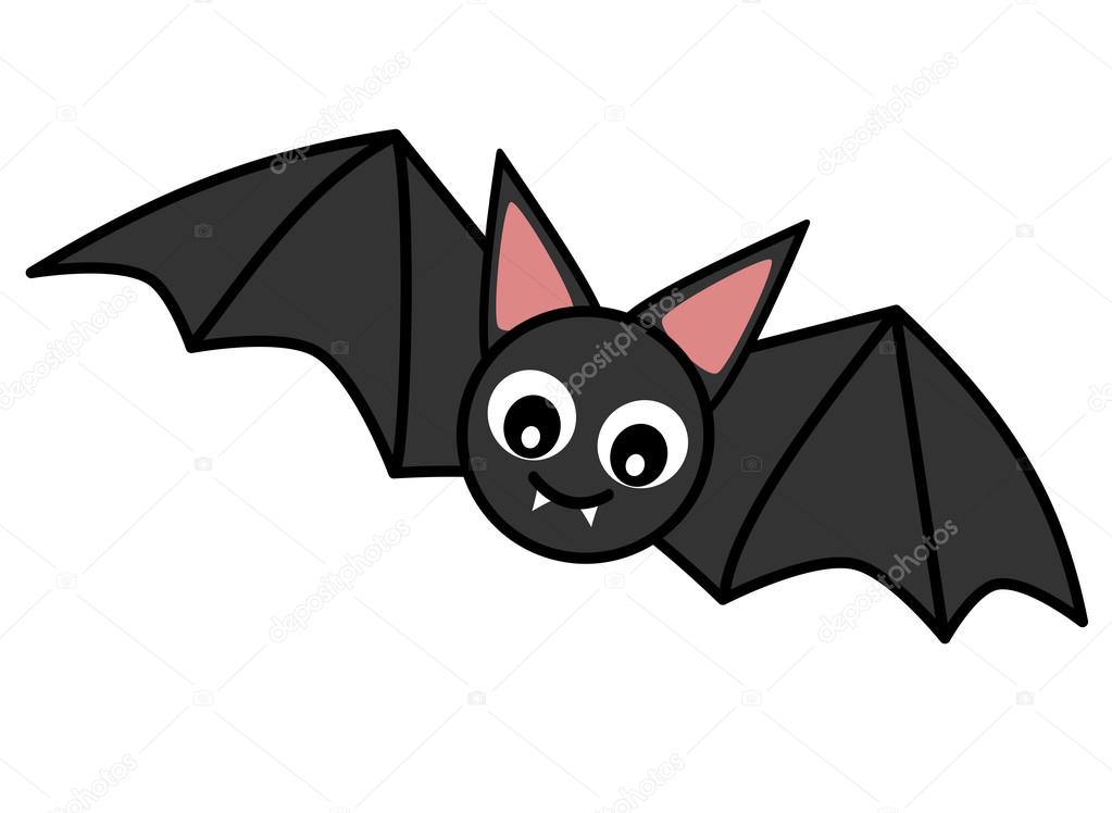Cute cartoon bat vector illustration isolated on white background — Stock Vector © alicev1978