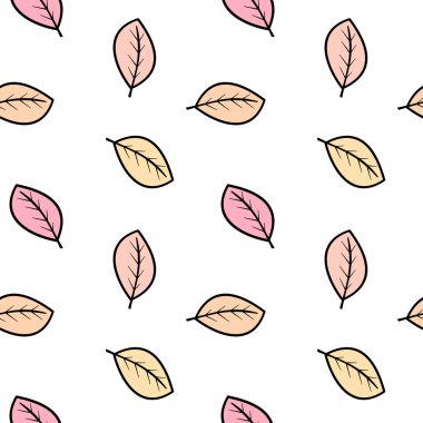 renkli yaprakları Dikişsiz desen arka plan illüstrasyon vektör