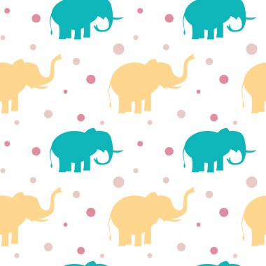 renkli filler siluet sorunsuz vektör desen arka plan illüstrasyon