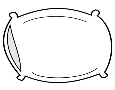 karikatür yastık beyaz arka plan vektör illüstrasyon izole