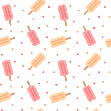 şirin renkli dondurma sorunsuz vektör desen arka plan illüstrasyon