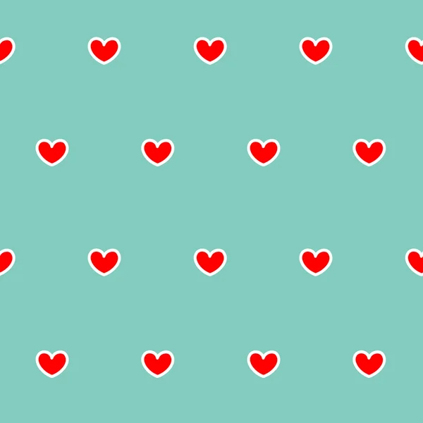 Lindo encantador patrón vectorial sin costuras ilustración de fondo con corazones blancos y rojos — Vector de stock