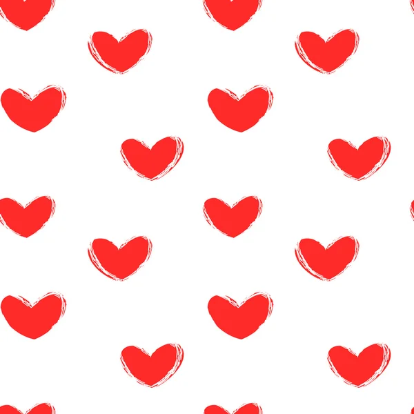 Kırmızı kalpler Dikişsiz desen arka plan illüstrasyon vektör — Stok Vektör