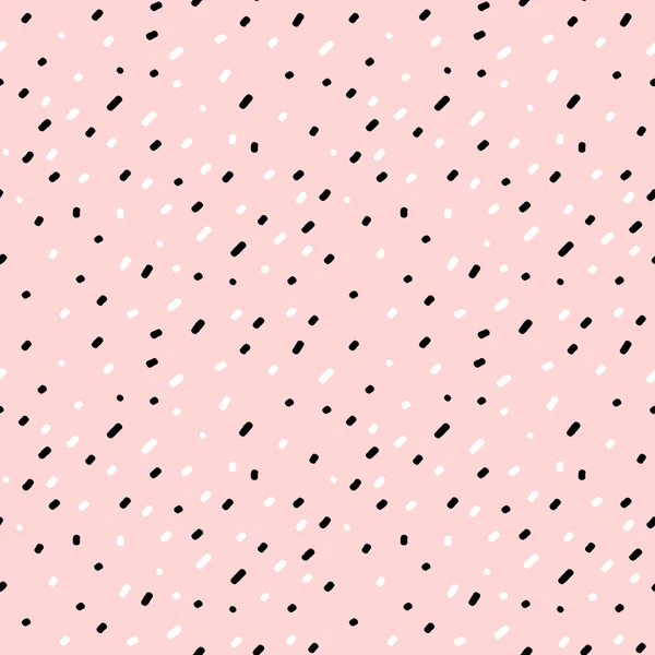 Ładny czarny biały konfetti na różowy tło wektor wzór ilustracja — Wektor stockowy
