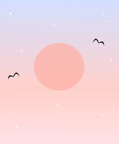 Romantique coucher de soleil fond illustration — Photo