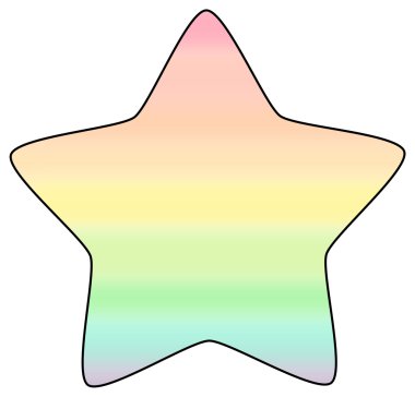 beyaz arka plan üzerinde izole sevimli karikatür gökkuşağı suluboya yıldızı