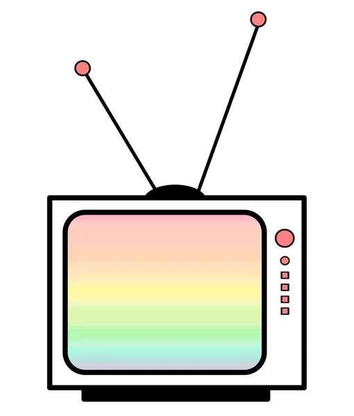 Söt tecknad Rainbow TV-illustration — Stockfoto