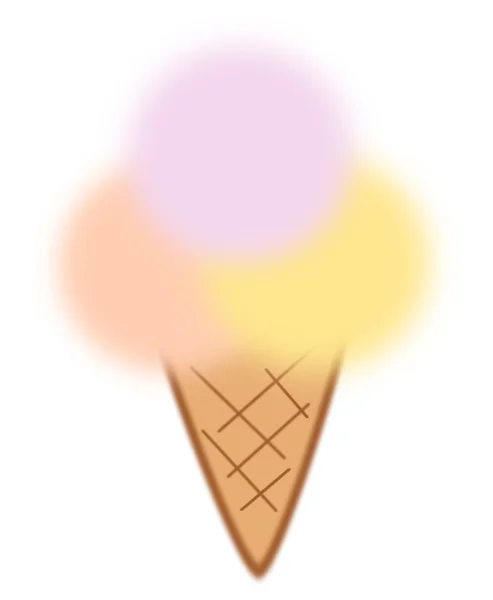 Lindo dibujo animado colorido desenfoque helado ilustración aislado sobre fondo blanco —  Fotos de Stock