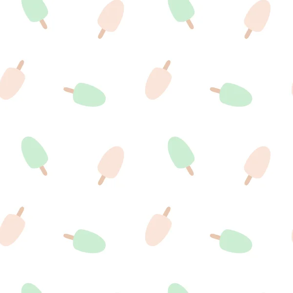 Crème glacée rose et menthe motif vectoriel sans couture illustration de fond — Image vectorielle