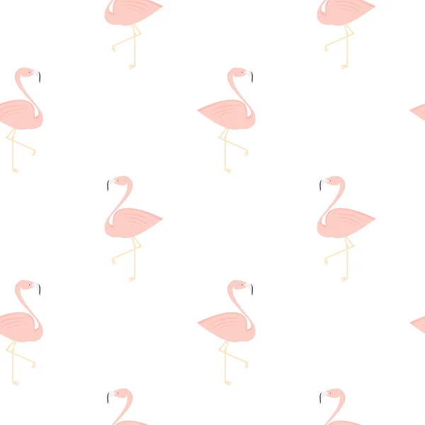 Bonito flamingo sem costura vetor padrão fundo ilustração —  Vetores de Stock
