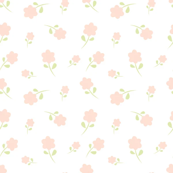 Niedlich romantische rosa Blumen nahtlose Vektormuster Hintergrund Illustration — Stockvektor