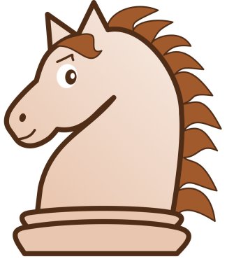 Işık şövalye satranç parça çizgi film illüstrasyon