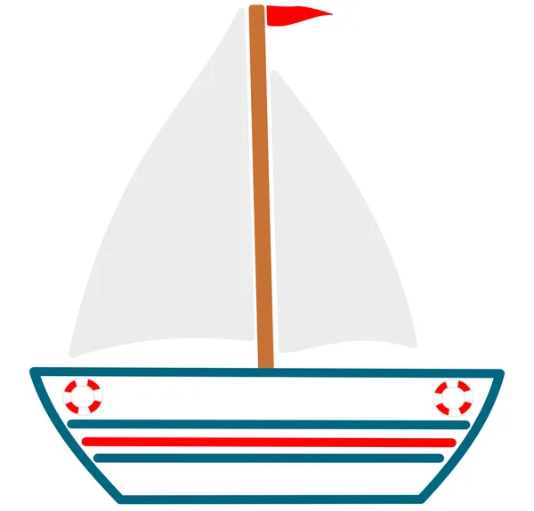 Смішний милий човен мультфільм ілюстрація — стокове фото