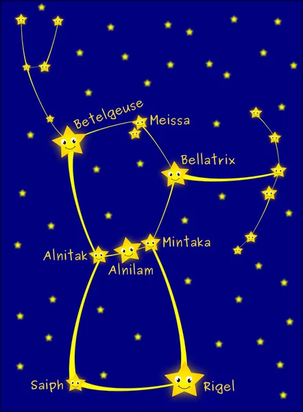 Астрономическая иллюстрация созвездия Ориона — стоковое фото