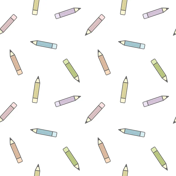 Dessin animé mignon crayon coloré motif vectoriel sans couture illustration de fond — Image vectorielle