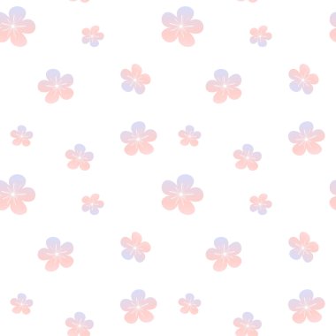sevimli güzel romantik pembe mavi degrade çiçekler Dikişsiz desen arka plan illüstrasyon